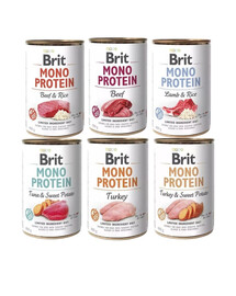 BRIT Mono Protein Mix príchutí 6x400 g monoproteínové krmivo pre psov