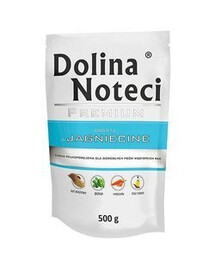 Dolina Noteci Premium taška pre psov s jahňacím mäsom 500 g