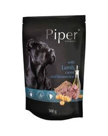 Piper doypack s jahňacinou, mrkvou a hnedou ryžou 500g - mokré krmivo pre dospelých psov stredných a veľkých plemien, 500g