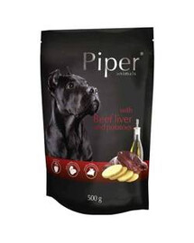 Piper doypack s hovädzou pečeňou a zemiakmi 500g - mokré krmivo pre dospelých psov veľkých a stredných plemien, 500g