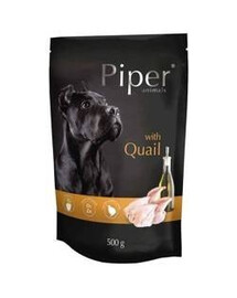 Piper doypack s prepelicami 500g - mokré krmivo pre dospelých psov stredných a veľkých plemien, 500g