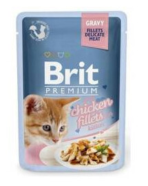 BRIT Premium Kitten Fillets in Gravy s kuracím 24 x 85g