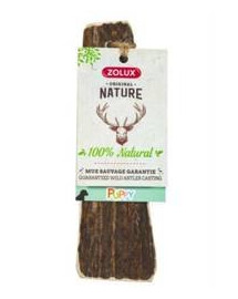 Zolux Puppy Jelenie paroží brúsené hrany 1 kus prírodný žuvací prostriedok pre psy a šteňatá od 3 mesiacov veku