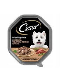CESAR 150 g kompletné krmivo pre dospelých psov v omáčke s jemným hovädzím, morčacím mäsom a bylinkami