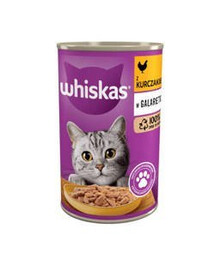 WHISKAS Can Jelly Chicken 400g - krmivo pre dospelé mačky v želé