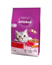 WHISKAS Dry Beef 1,4 kg - krmivo pre dospelé mačky, hovädzie