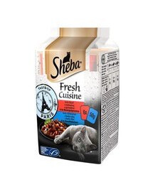 SHEBA Fresh Cuisine Taste of Paris Hovädzie a biele ryby Mokré krmivo pre mačky 72 x 50 g