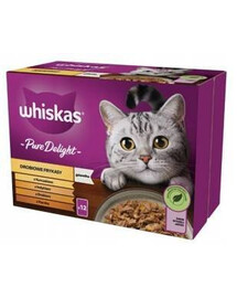 WHISKAS kapsička pre dospelých 48x85g Hydinové krmivo v želé s: kuracím, morčacím, hydinovým, kačacím mäsom
