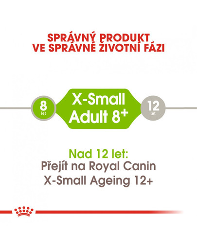 ROYAL CANIN X-Small Adult 8+ 500g  granule pro stárnoucí trpasličí psy