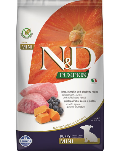 FARMINA N&D Dog Pumpkin GrainFree Lamb & Blueberry Puppy Mini  2 x 7 kg