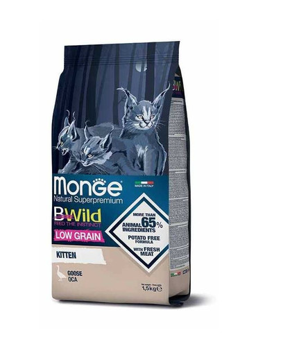 MONGE BWild Cat Kitten Husa 1,5 kg granule pro koťata