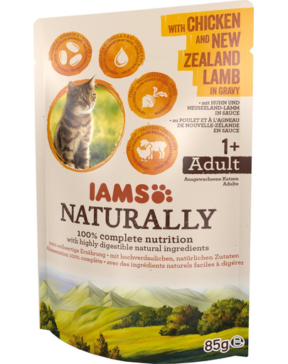 IAMS Naturally kura a jahňacina v omáčke 85 g