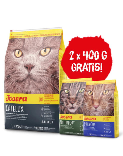 JOSERA Cat catelux 10 kg + 1x DailyCat 400g & 1x NaturCat 400g ZADARMO