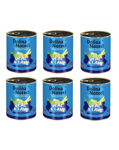 DOLINA NOTECI Premium SuperFood 800 g x 6 konzerv bez obilnín pre dospelých psov