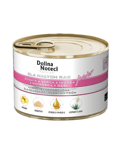 DOLINA NOTECI Premium Junior 185g konzervy pre šteňatá malých plemien