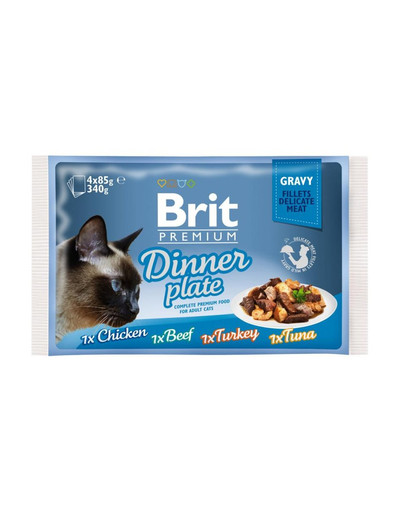 BRIT Premium Dinner Tale Zmes chutí Vrecúška v omáčke pre mačky 85 g