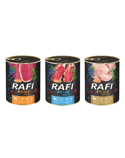 DOLINA NOTECI RAFI Mix chuť (kačica, prepelica, jahňacie) 36x400g