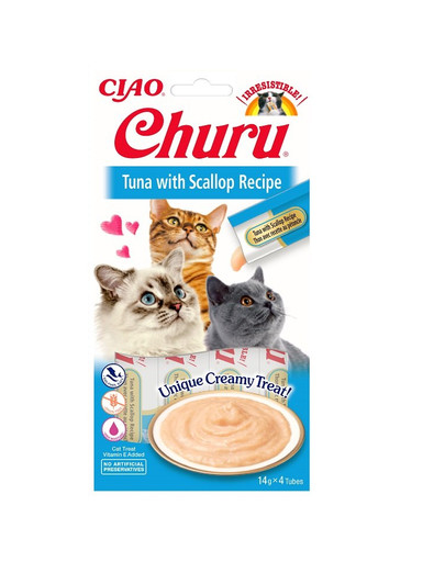 INABA Churu Cat Tuniak s mušľou 4x14g