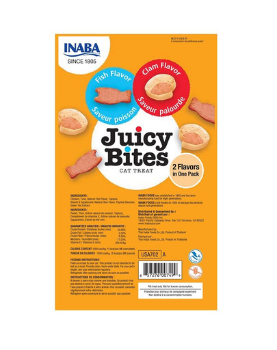 INABA Churu Cat Juicy Bites Fish&Clam Flavor 3x11,3g