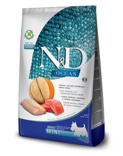 N&D Ocean Dog Adult Mini salmon, cod & canatloupe melon 2.5 kg