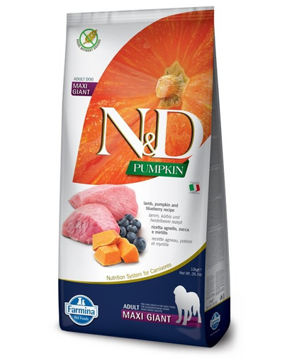 N&D Pumpkin Dog Adult Giant Lamb & Blueberry 12 kg