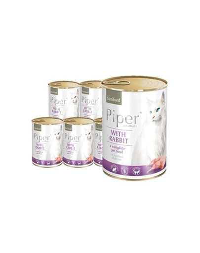 DOLINA NOTECI PIPER s králičím mäsom, konzerva pre sterilizované mačky 12x400 g