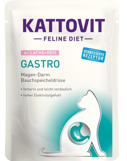 KATTOVIT Feline Diet Gastro Losos s rýží 85 g