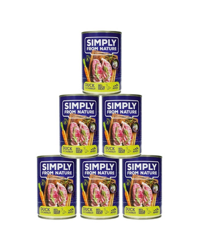 SIMPLY FROM NATURE Kačica s mrkvou 6 x 400 g konzerva pre psy