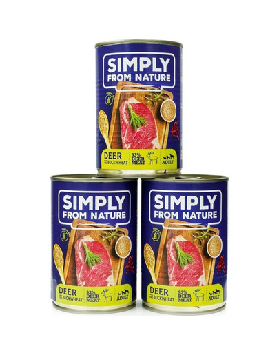 SIMPLY FROM NATURE 3x400 g konzervy pre psov všetkých plemien a všetkých vekových kategórií bez obilnín