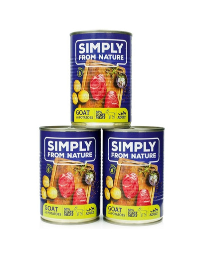 SIMPLY FROM NATURE Kozí maso a brambory 3 x 400 g konzervy pro psy