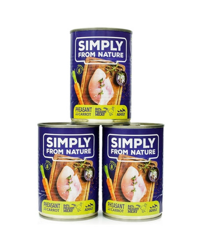 SIMPLY FROM NATURE Bažant s mrkvou 3x 400 g konzerva pre psy
