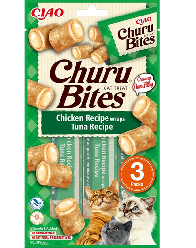 INABA Churu Bites Chicken tuna wrap 3x10g wrapy s tuniakom pre mačku