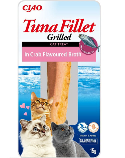 INABA Tuna fillet in crab flavoured broth 15g tuniakový filet v krabím vývare pre mačky