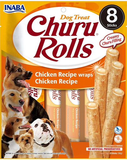 INABA Churu Rolls Chicken 8x12g kuracie wrapy pre psov