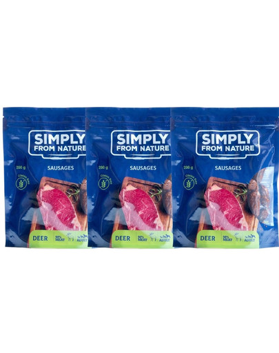 SIMPLY FROM NATURE Párky pre psy s jelenicou 3 x 200 g