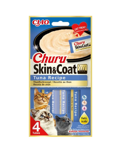 INABA Churu Skin&Coat 4x14g s tuniakom pre mačku