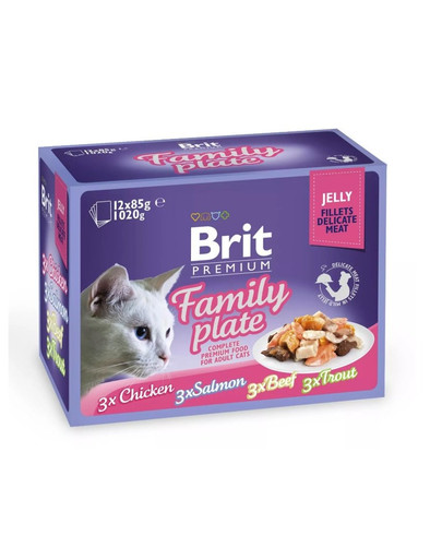 BRIT Premium Dinner Plate Mixed Flavours Jelly krmivo pre mačky v sáčkoch 85g
