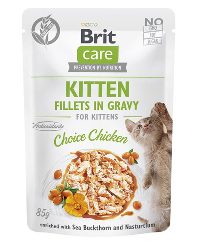 BRIT CARE Fillets in Jelly Pouch Kitten Choice Chicken 24x85g