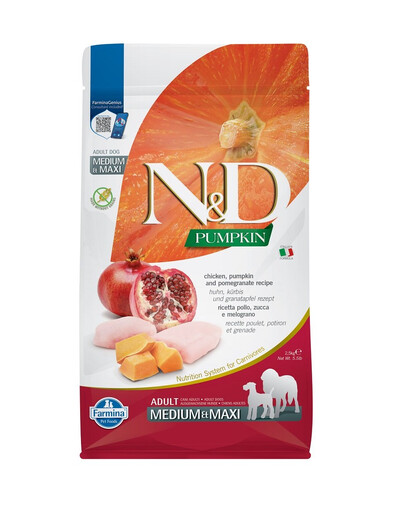 FARMINA N&D Grain Free Pumpkin Adult M/L Chicken & Pomegranate 2,5 kg