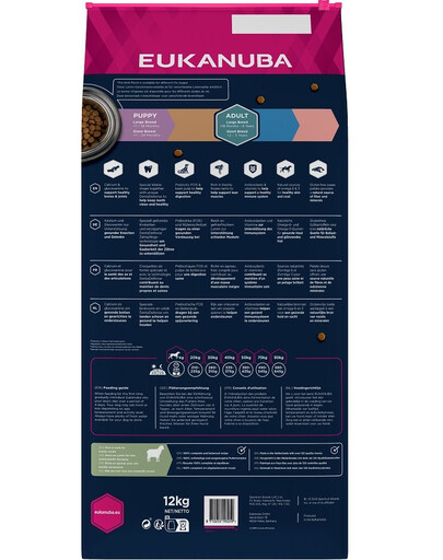 EUKANUBA Grain Free L Adult Jahňacie 12 kg pre dospelé psy veľkých plemien