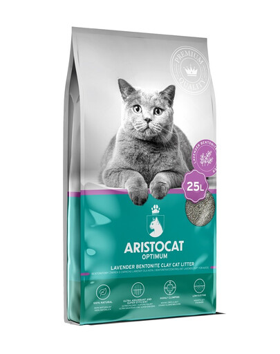 ARISTOCAT Optimum Lavender 25 l bentonitová podstielka pre mačky s vôňou levandule