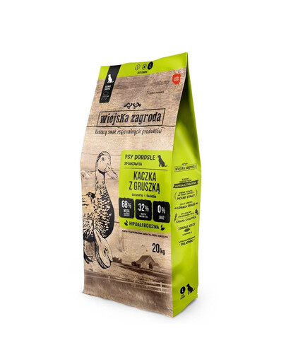 WIEJSKA ZAGRODA Kaczka z gruszką chrupki L 20kg