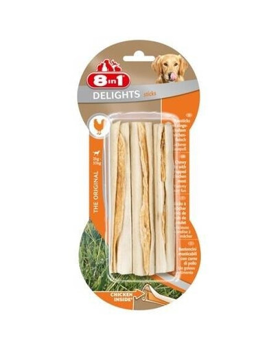 8v1 Delights Beef Sticks - žvýkací hovězí pro psy