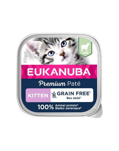 EUKANUBA Grain Free Kitten jahňacia paštéta pre mačiatka 85 g