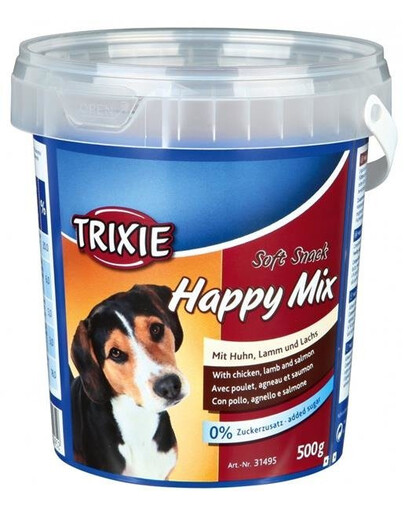 Trixie Soft Snack Happy Mix Mit Huhn, Lamm und Lachs 500g - jemná maškrta pre psov s príchuťou hydiny, jahňaciny a lososa