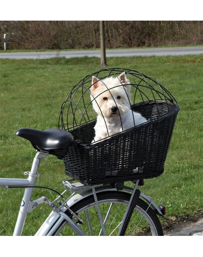 Trixie prútený košík na bicykel, čierny, 35x49x55 cm