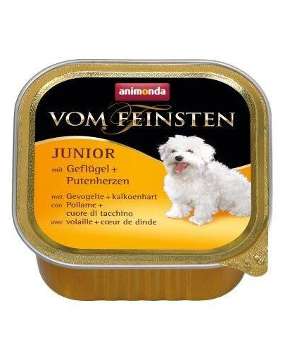 Animonda Vom Feinsten Junior s hydinovými a morčacími srdiečkami 150 g paštéta pre šteňatá