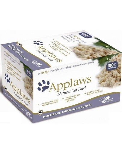 Applaws Natural Cat Food Multipack Chicken Selection 8 x 60g - sada vlhkého krmiva pro kočky s kuřecím masem 8x60g