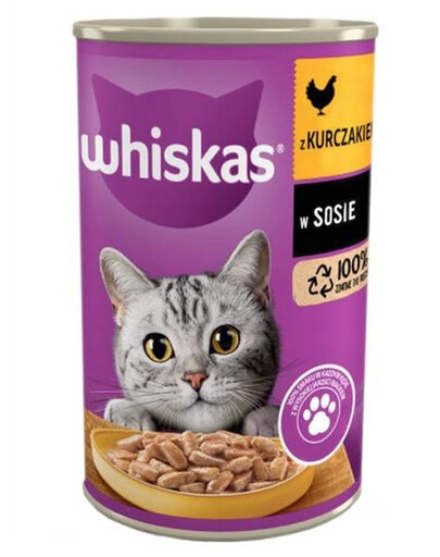 Whiskas Adult konzerva pre dospelé mačky s kuracím mäsom v omáčke 400 g