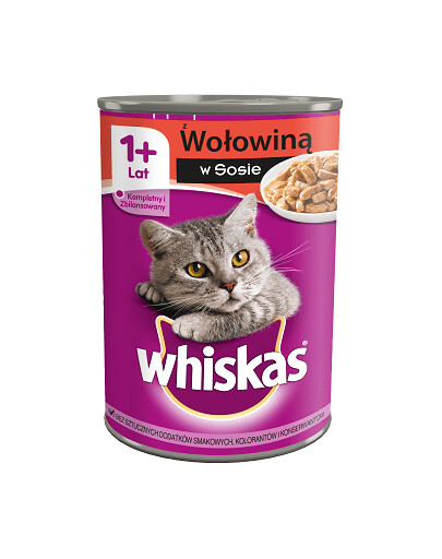 Whiskas Adult konzerva pre dospelé mačky s hovädzím mäsom v omáčke 400 g